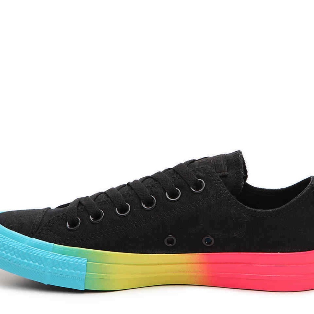 NEW Rainbow Ice Black Ombre Sole Low Top Sneakers - Picture 3 of 5
